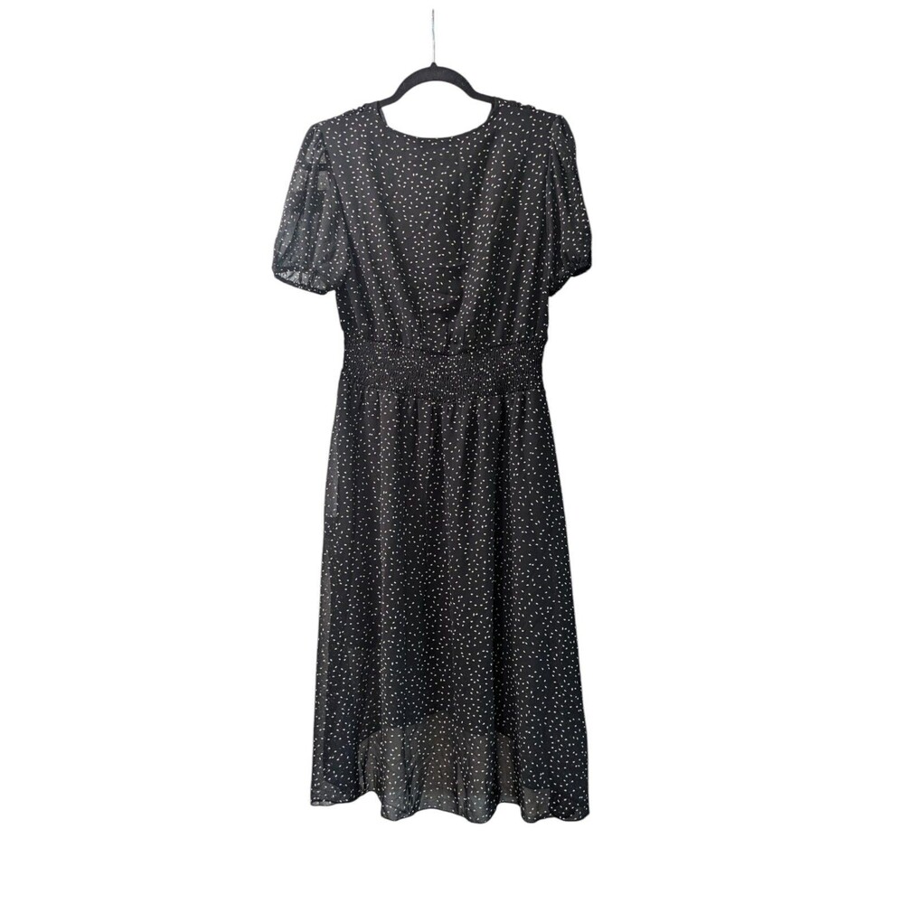 PRETTYGARDEN Women's V-Neck Wrap Ruffle Hem Maxi Dress Black Size M - Picture 5 of 5